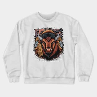 Bitter Bison Japanese Art Print Crewneck Sweatshirt